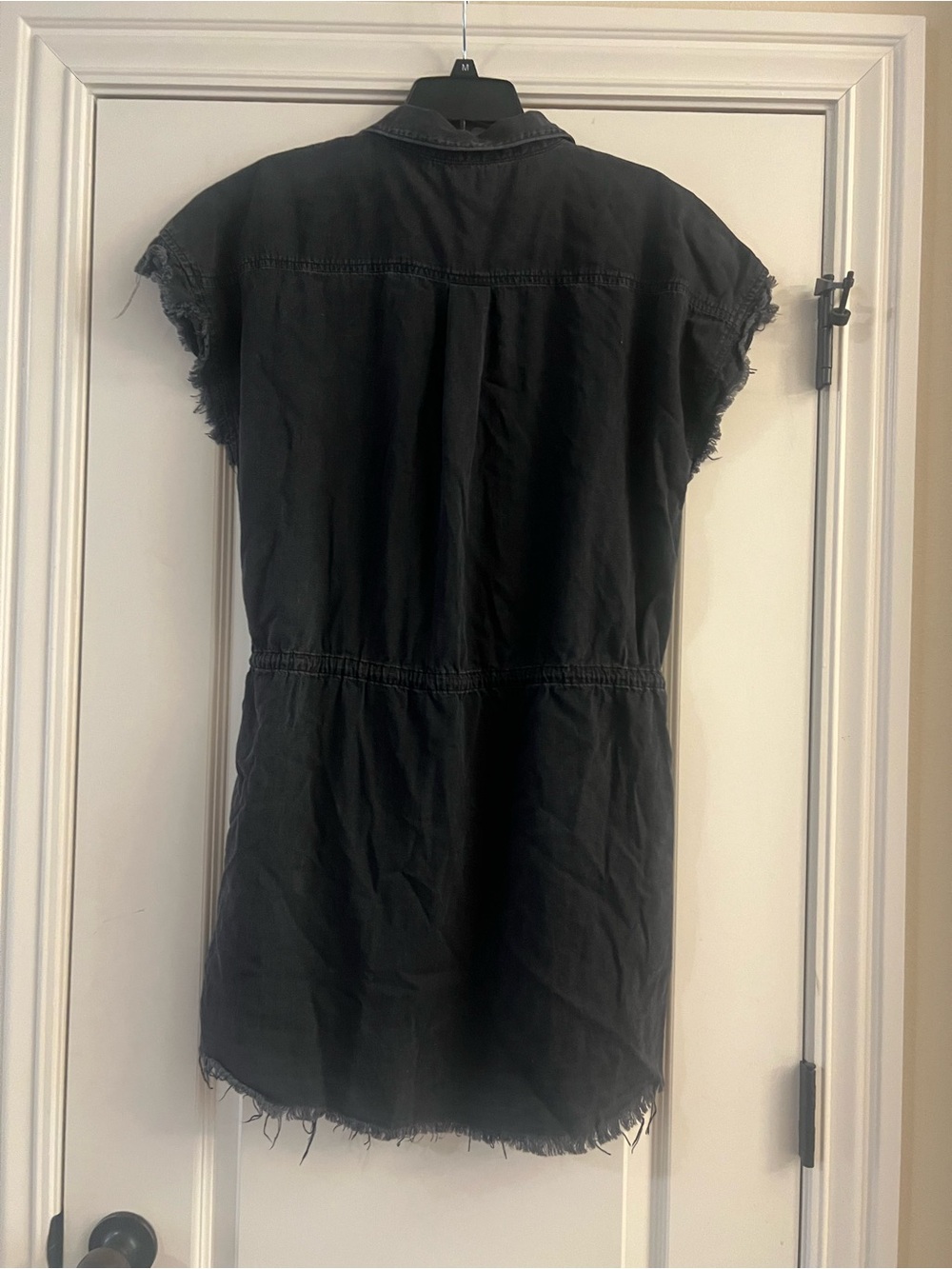 PAIGE Jaylin button-down denim shirt dress in a faded black wash - Picture 10 of 11